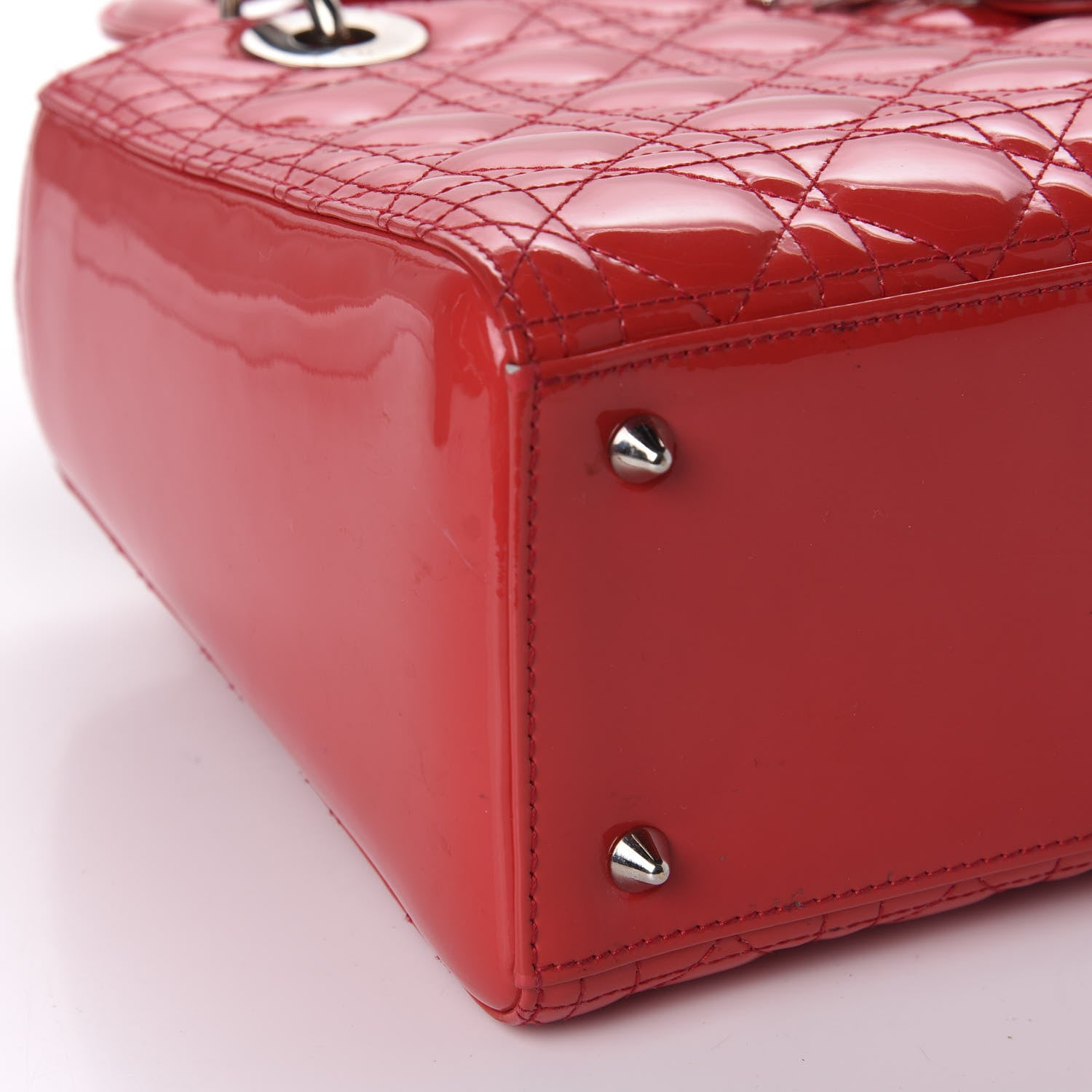 Christian Dior Patent Cannage Medium Lady Dior Red 6 of 10