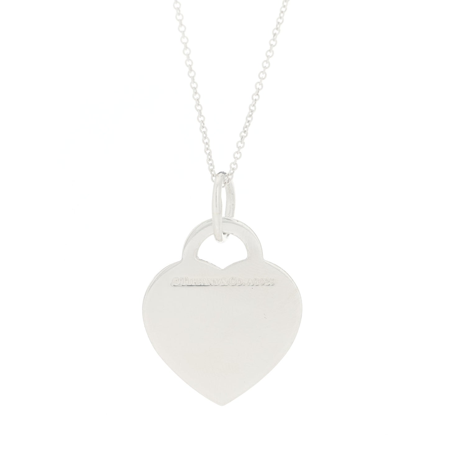 Sterling Silver Enamel Medium Return To Tiffany Heart Pendant Necklace Blue
