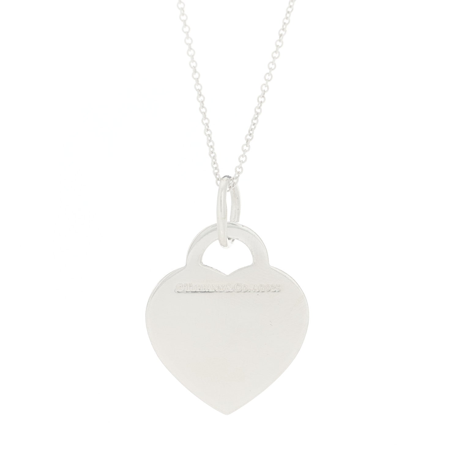 Tiffany Sterling Silver Enamel Medium Return To Tiffany Heart Pendant Necklace Blue 6 of 6