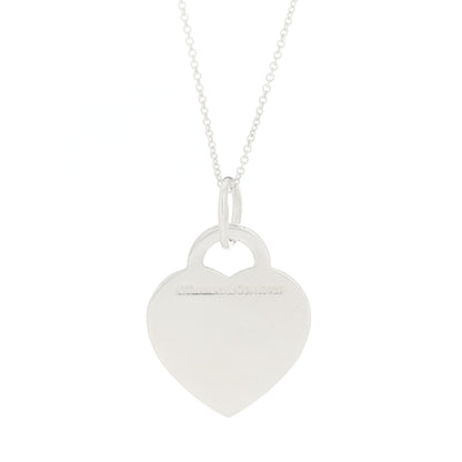 Tiffany Sterling Silver Enamel Medium Return To Tiffany Heart Pendant Necklace Blue 6 of 6