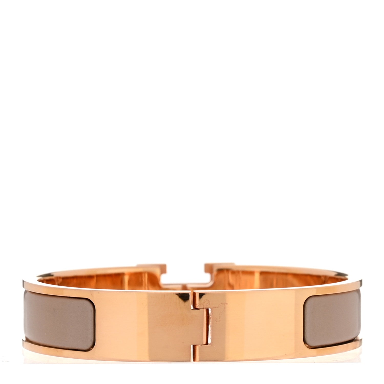 Hermes Enamel Narrow Clic Clac H Bracelet PM Marron Glace 3 of 5