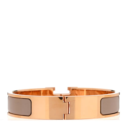 Hermes Enamel Narrow Clic Clac H Bracelet PM Marron Glace 3 of 5