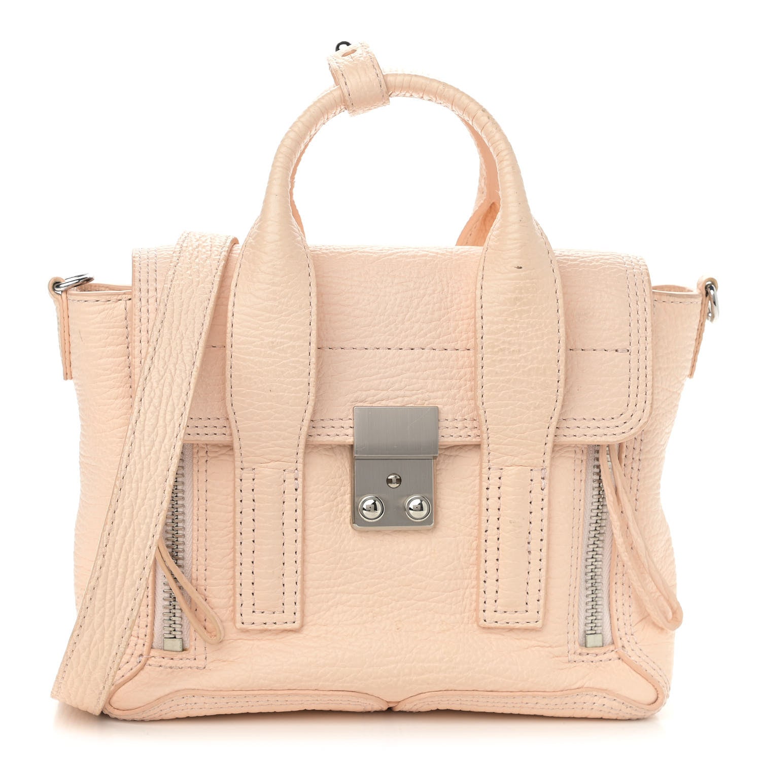 3.1 Phillip Lim Textured Calfskin Mini Pashli Satchel White Peach 1 of 12