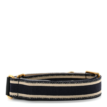 Christian Dior Canvas Embroidered Shoulder Strap Blue 2 of 6