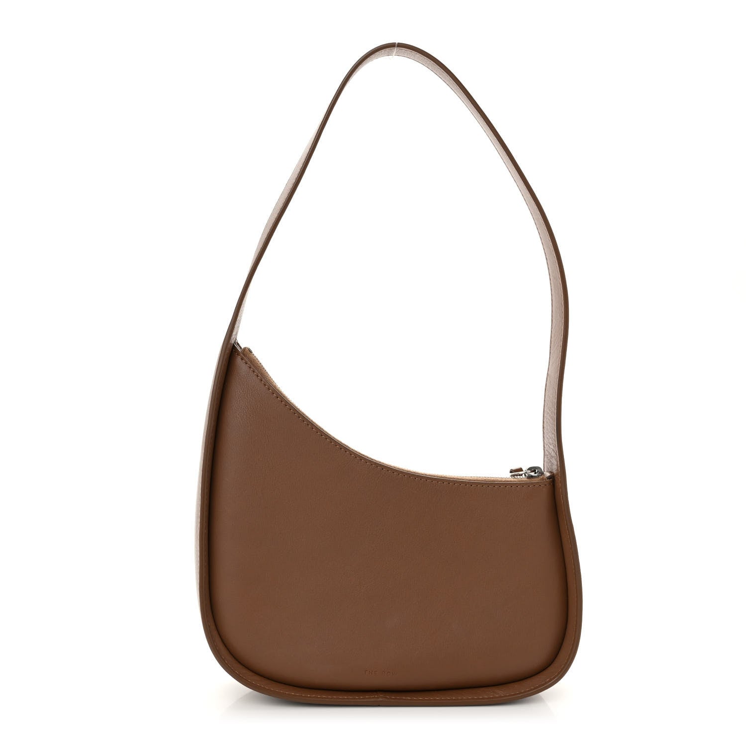 The Row Smooth Calfskin Half Moon Shoulder Bag Chestnut 1 of 9