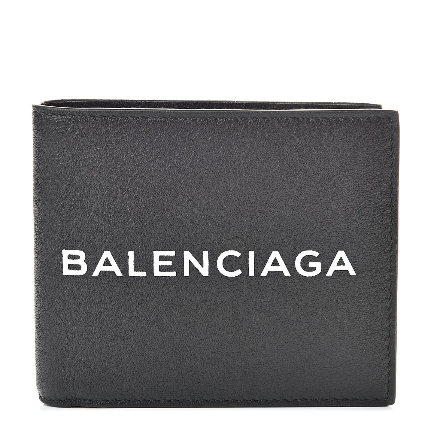 Calfskin Logo Bi-Fold Wallet Black