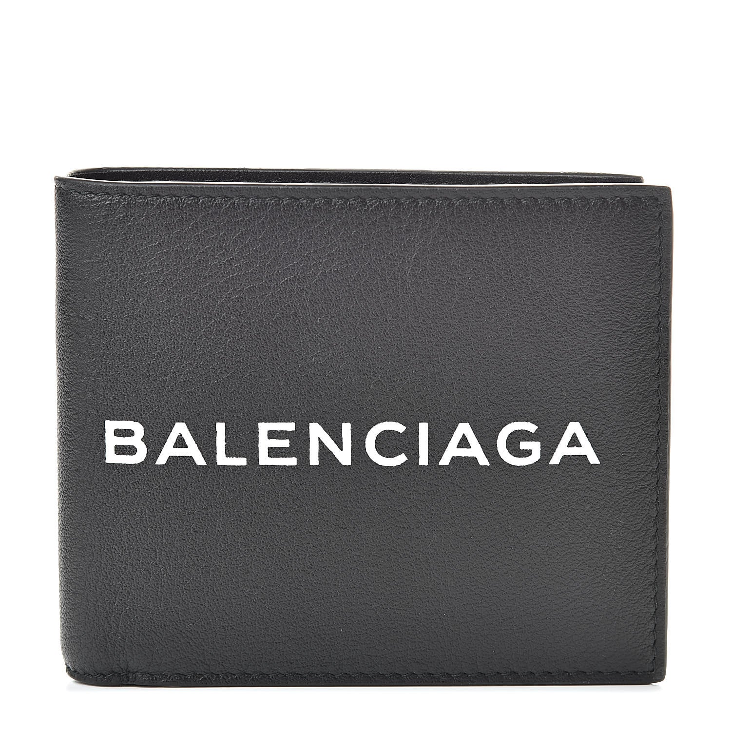 Balenciaga Calfskin Logo Bi-Fold Wallet Black 1 of 7