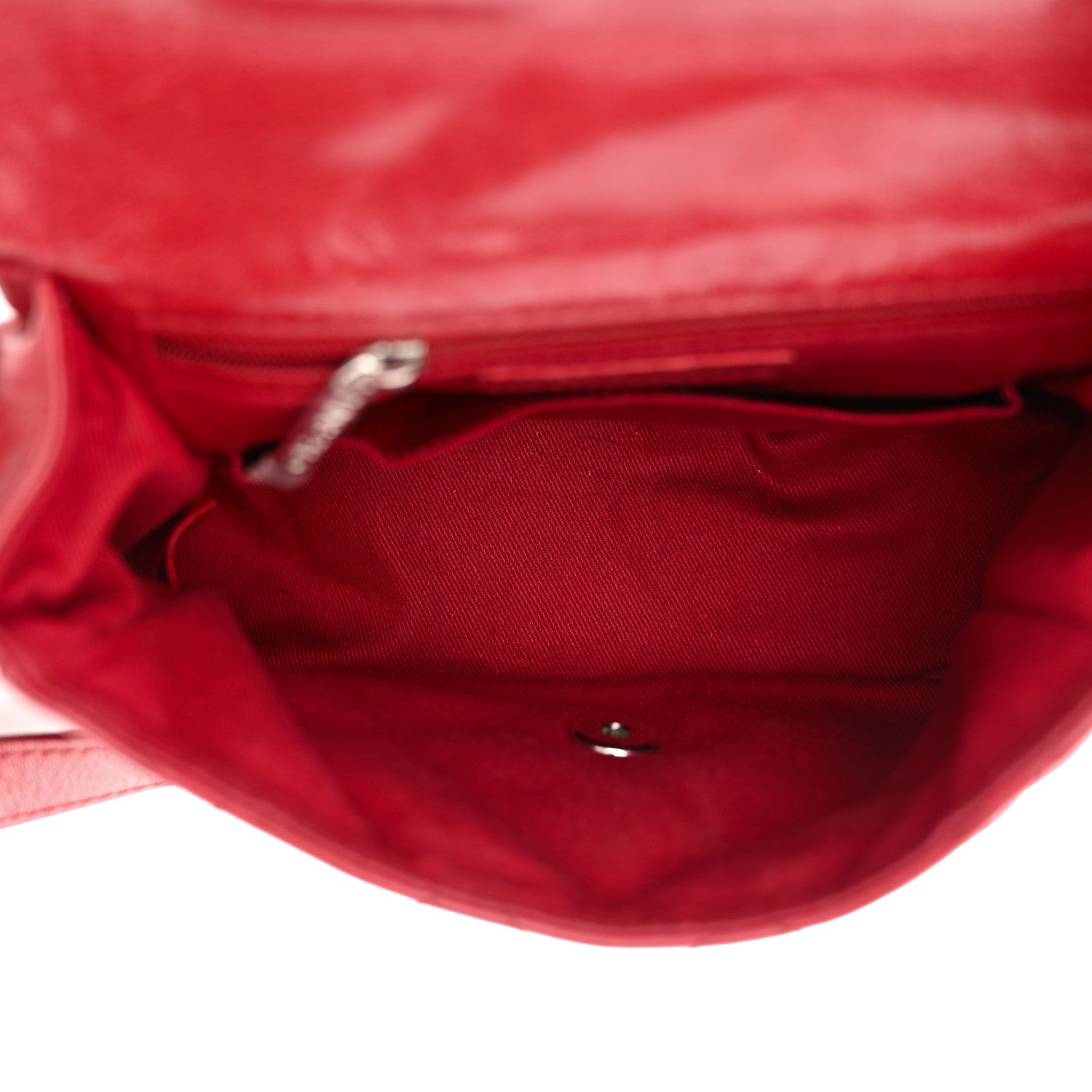 Chanel Lambskin Quilted Messenger Bag Red 5 of 12