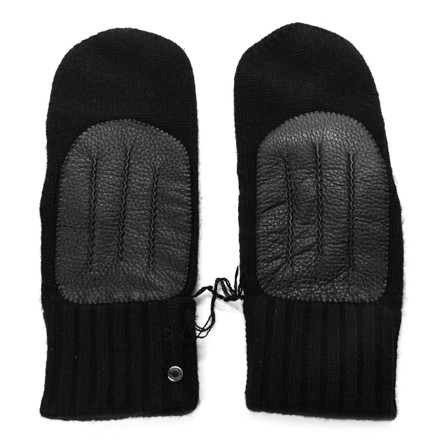 Cashmere Deerskin Dinan Gloves L Black