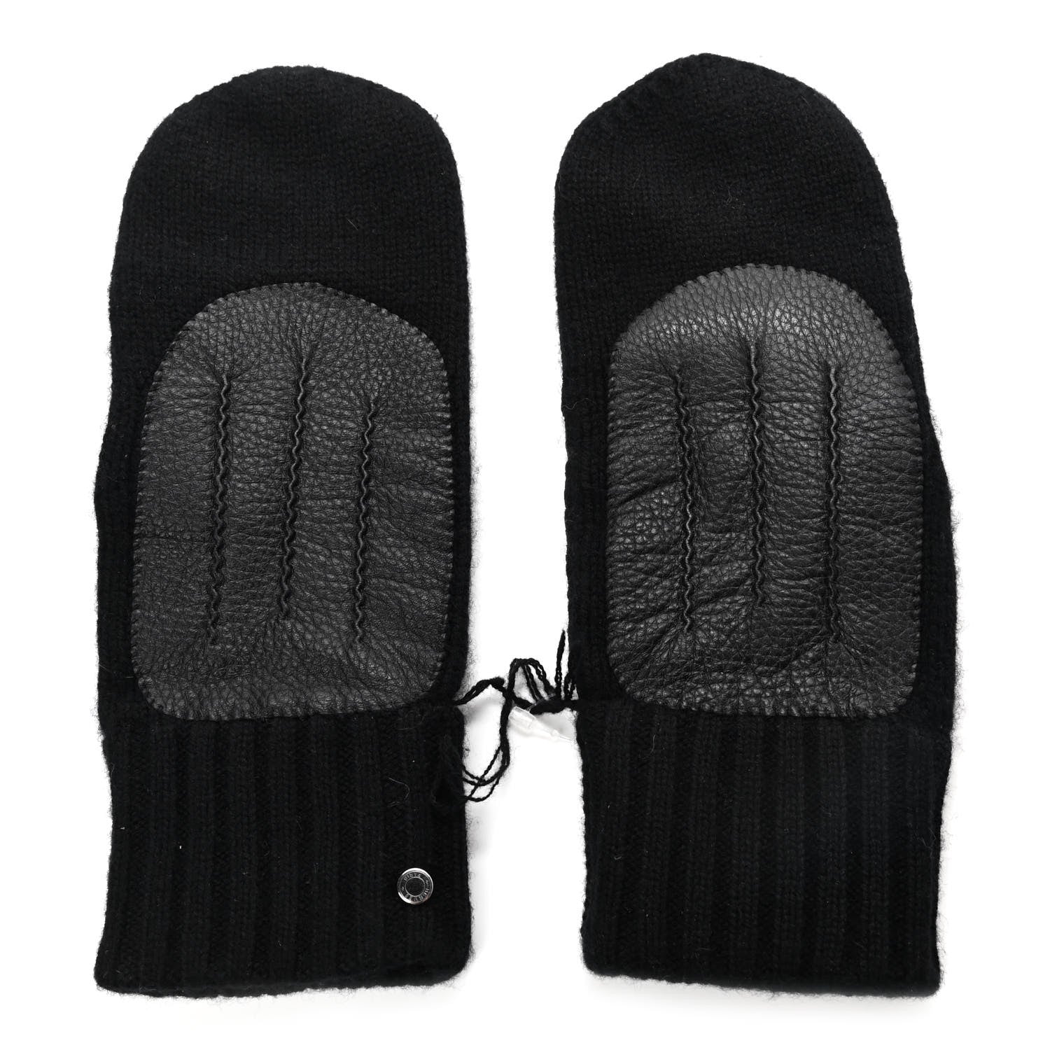 Hermes Cashmere Deerskin Dinan Gloves L Black 1 of 4