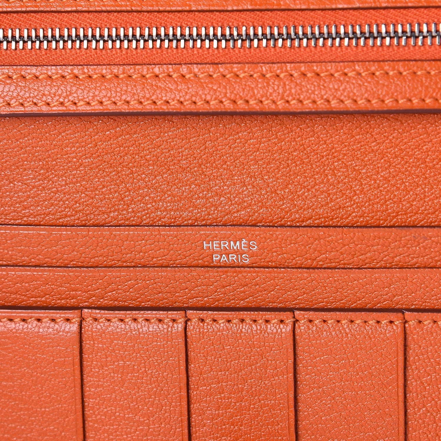 Hermes Chevre Mysore Bearn Gusset Wallet Feu 5 of 5