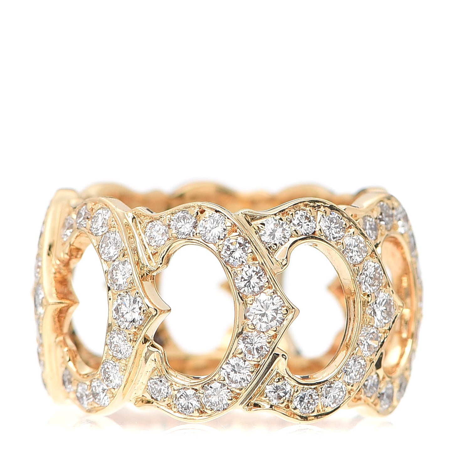 18K Yellow Gold Diamond 13mm C De Cartier Ring 51 5.75