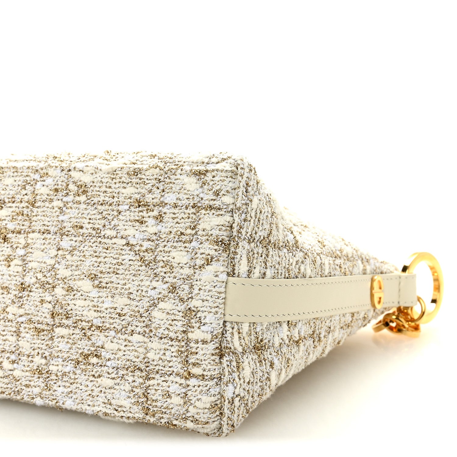 Christian Dior Tweed Cannage DiorStar Hobo Bag White Gold 10 of 10
