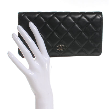 Chanel Lambskin Quilted Yen Wallet Black 2 of 8