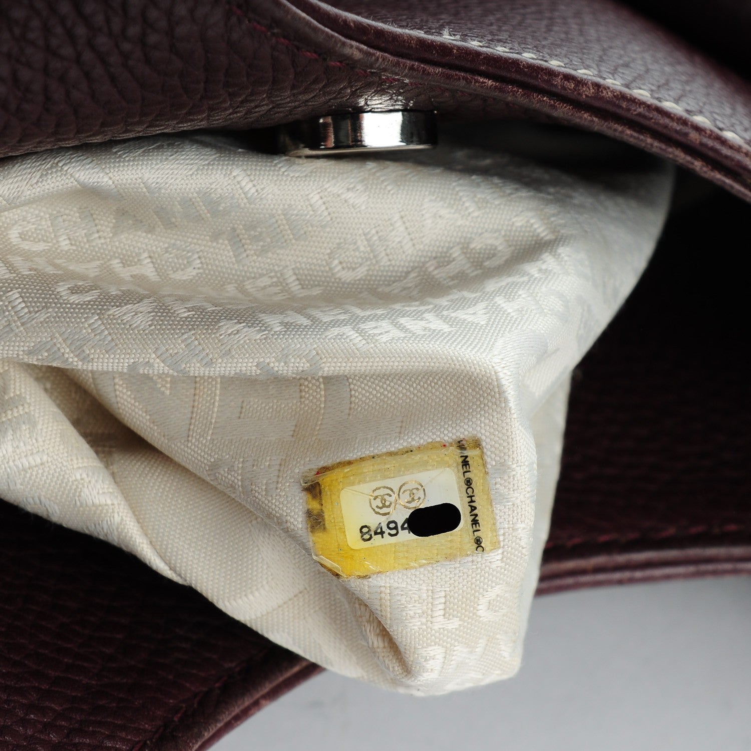 Chanel Grained Calfskin Tassel Hobo Burgundy 7 of 8