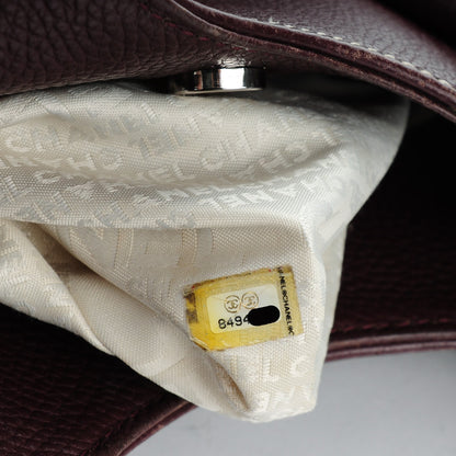 Chanel Grained Calfskin Tassel Hobo Burgundy 7 of 8
