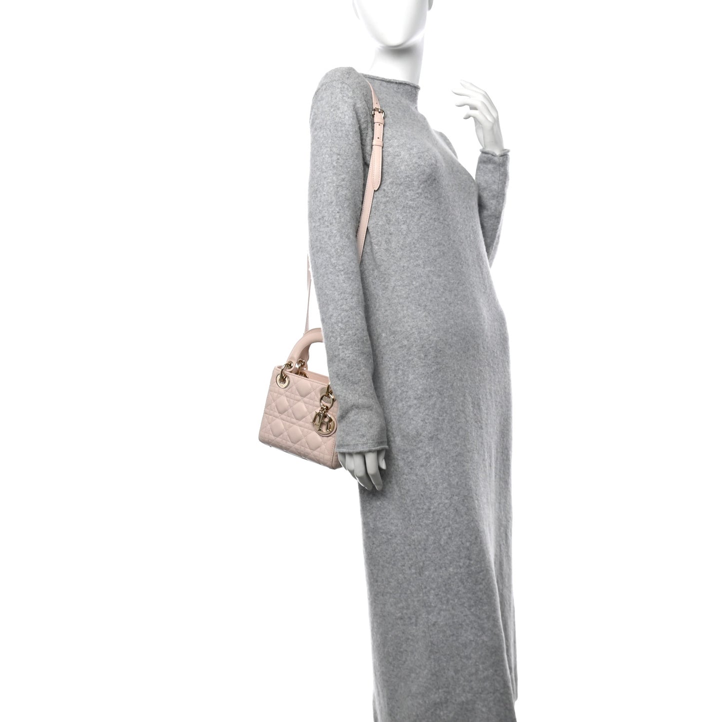 Lambskin Cannage Mini Lady Dior Aesthetic Beige