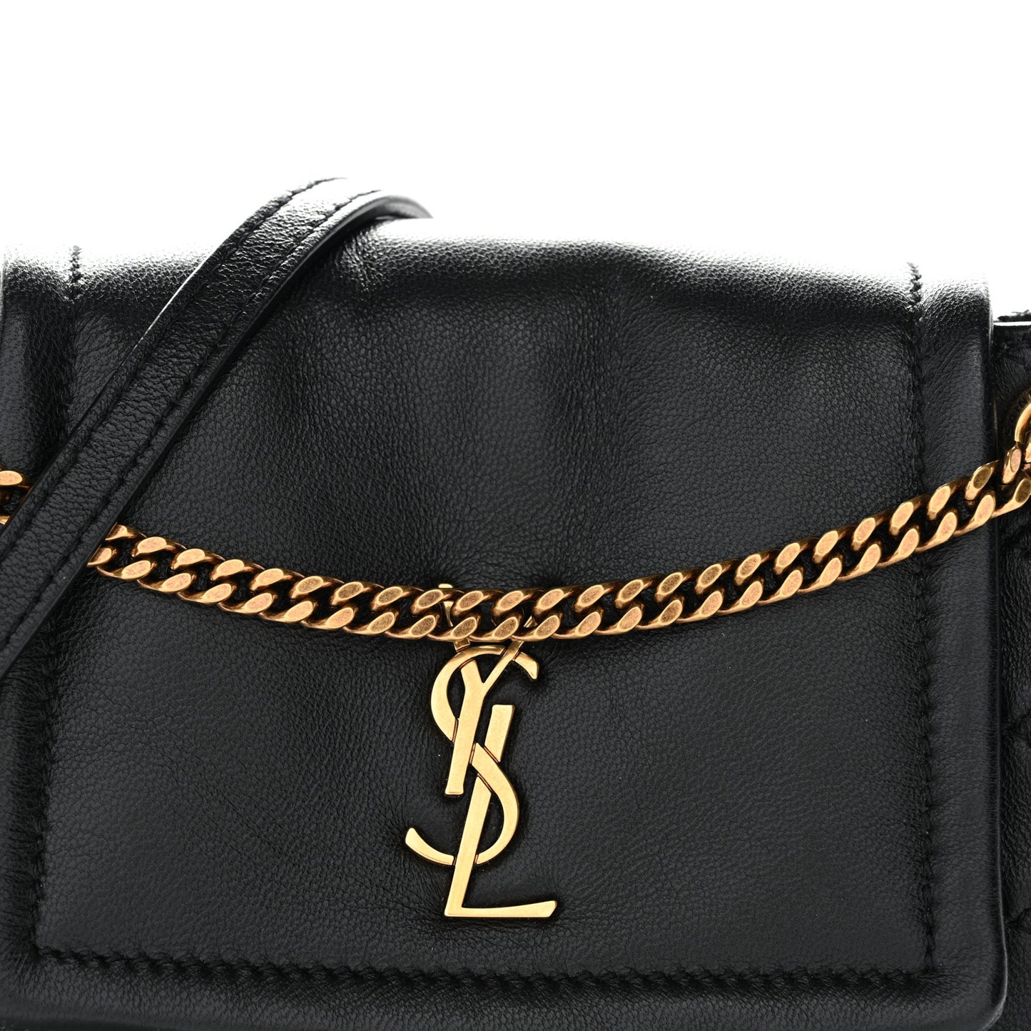 Lambskin Quilted Monogram Mini Nolita Black