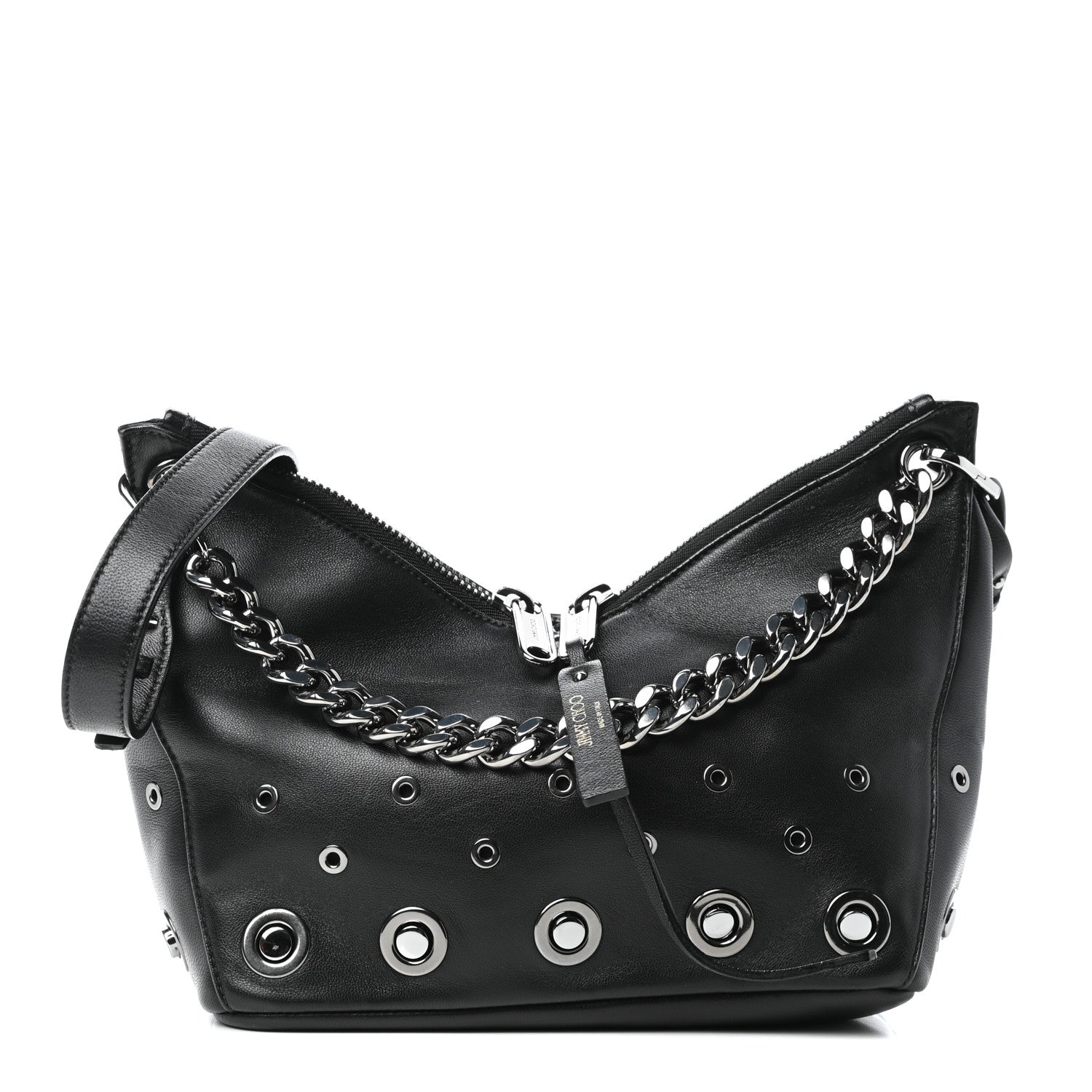 Jimmy Choo Nappa Grommet Mini Raven Hobo Black 1 of 9