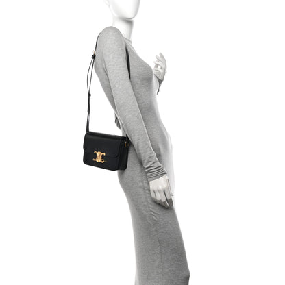 Celine Shiny Calfskin Medium Triomphe Black 2 of 12
