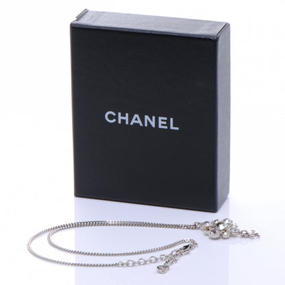 Chanel Crystal CC Dangle Necklace Silver 5 of 5
