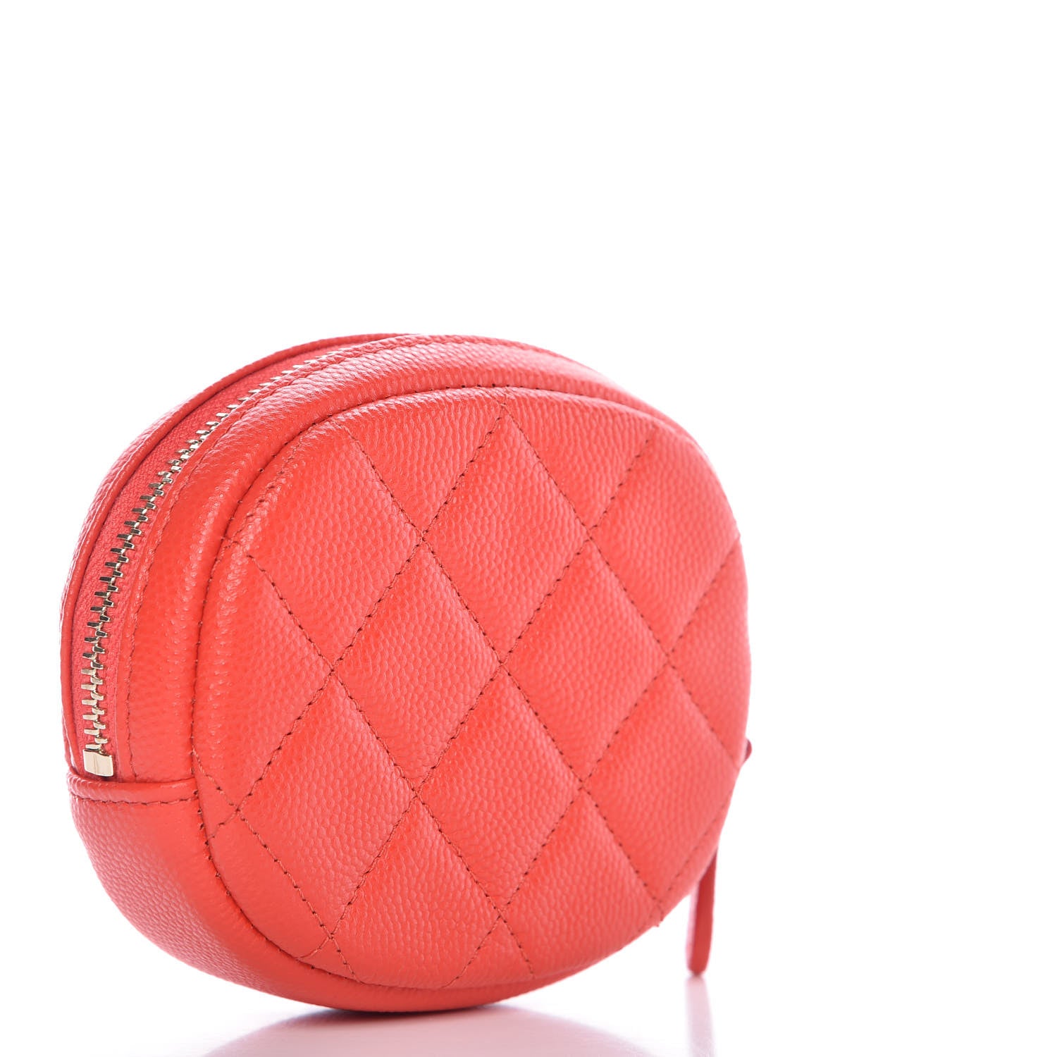 Chanel Caviar Quilted Zip Around Classic Coin Purse Red 3 of 8