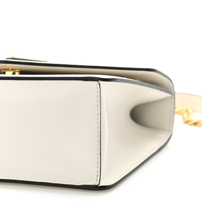 Prada Saffiano Soft Calfskin Metal Triangle Logo Envelope Chain Shoulder Bag White 9 of 9