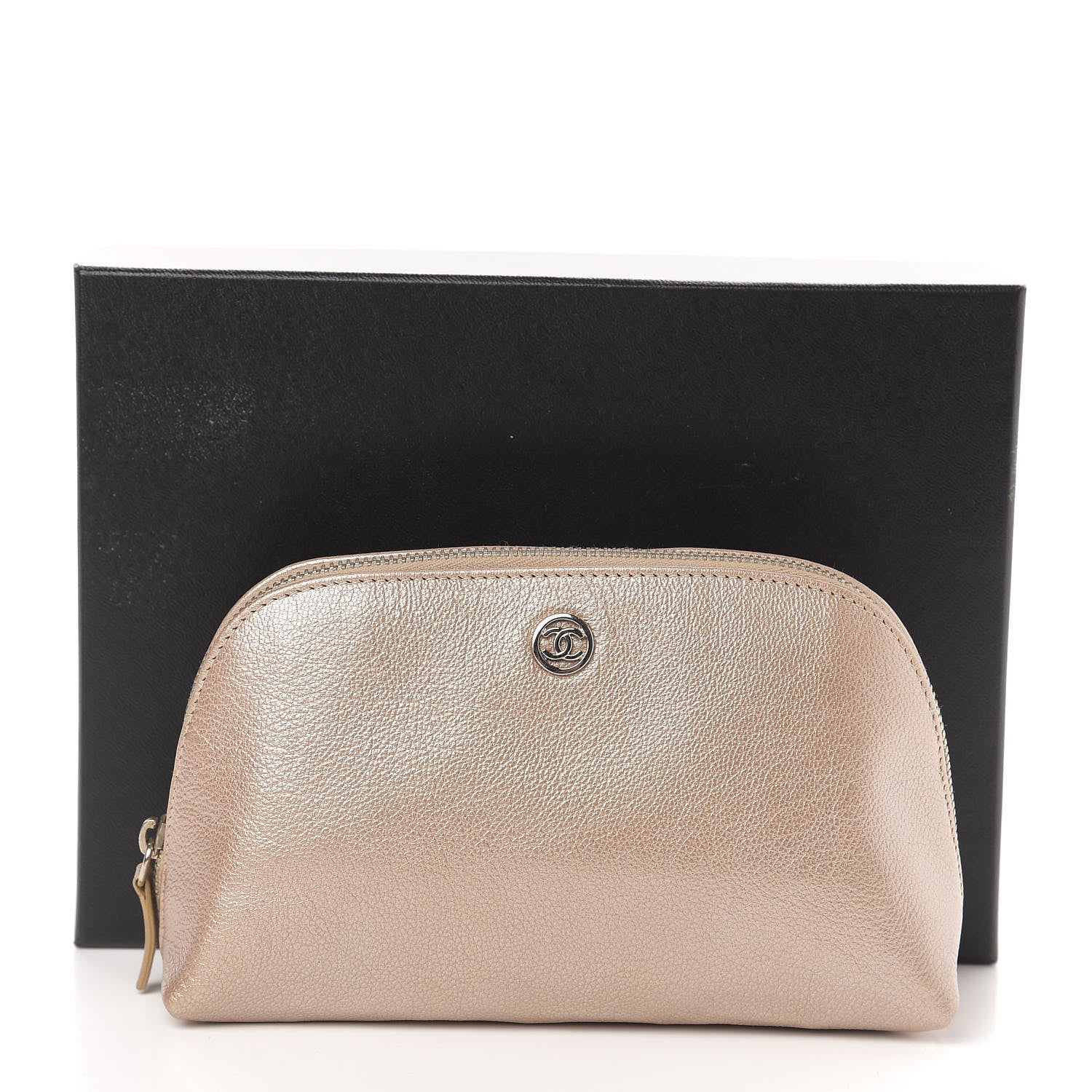 Chanel Metallic Goatskin Cosmetic Case Gold 8 of 8