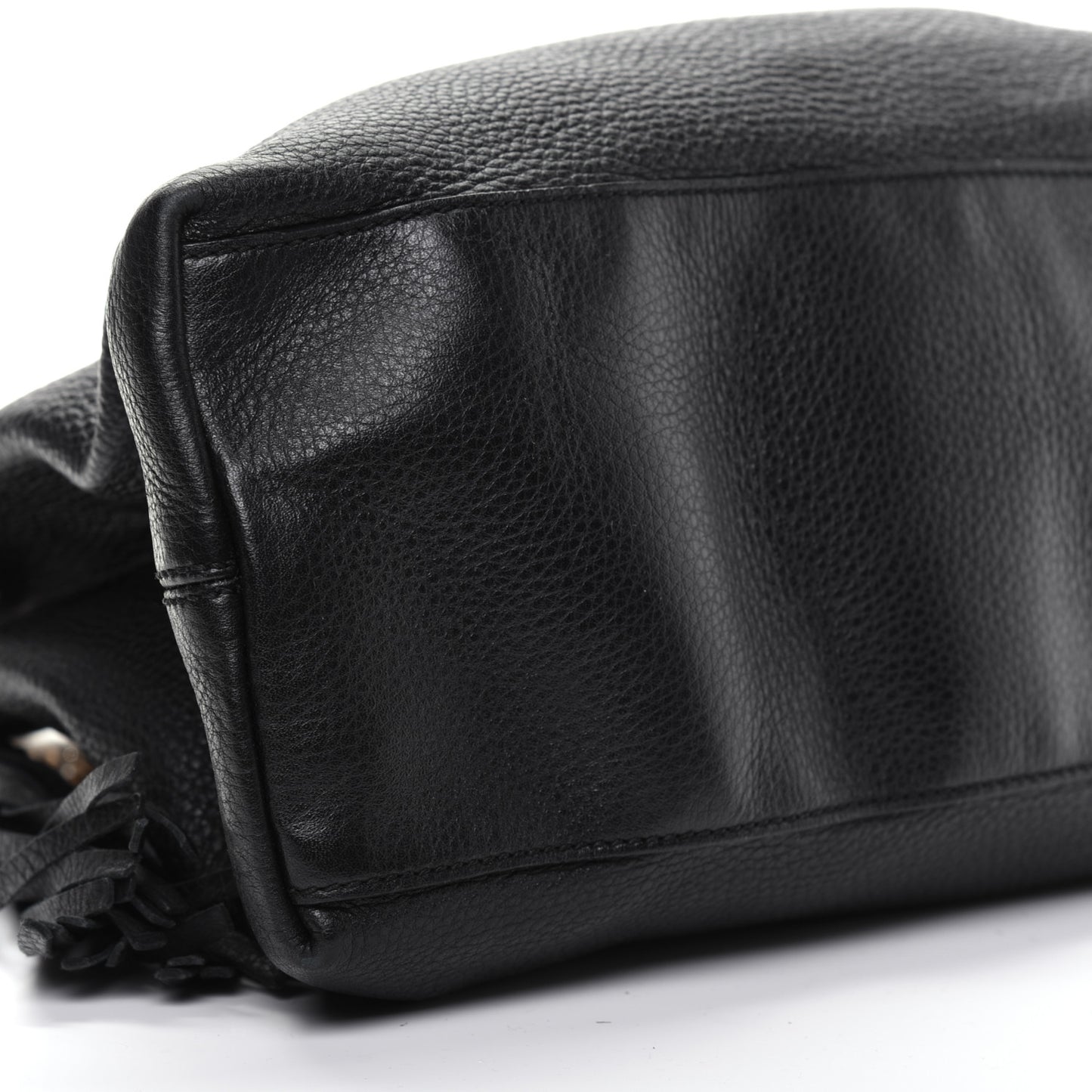 Pebbled Calfskin Medium Soho Chain Shoulder Bag Black