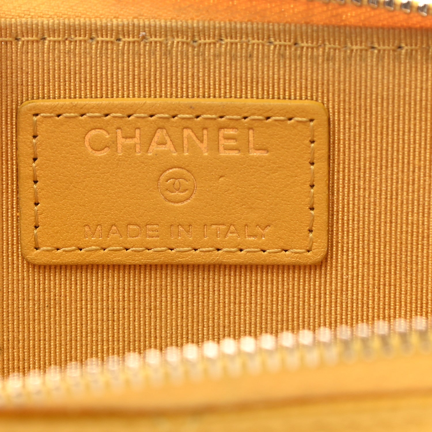 Chanel Caviar Quilted Key Holder Case Yellow 6 of 9