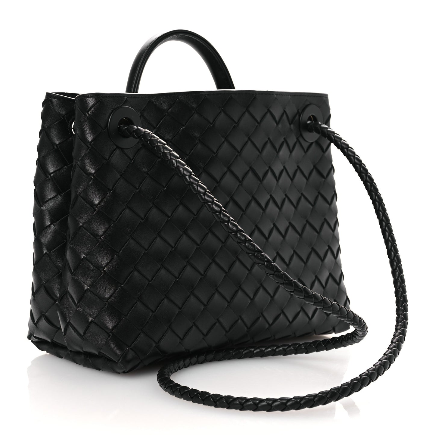Nappa Intrecciato Small Andiamo Shoulder Bag Black