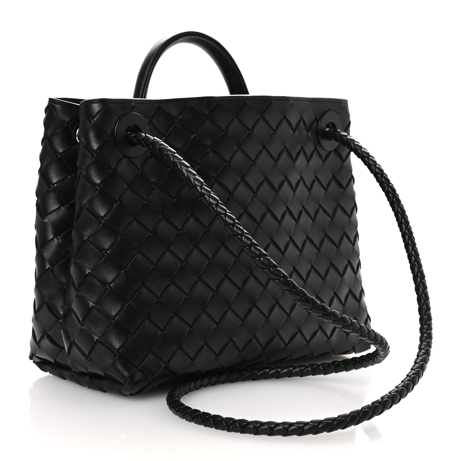 Bottega Veneta Nappa Intrecciato Small Andiamo Shoulder Bag Black 3 of 9