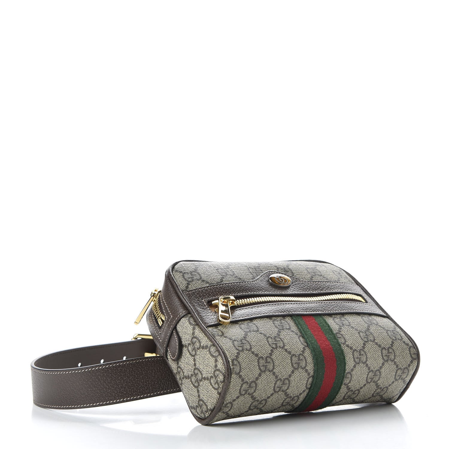 Gucci GG Supreme Monogram Web Small Ophidia Belt Bag 85 34 Dark Brown 4 of 12