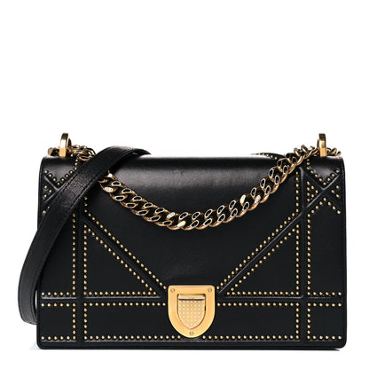 Christian Dior Lambskin Studded Medium Diorama Flap Bag Black 1 of 22