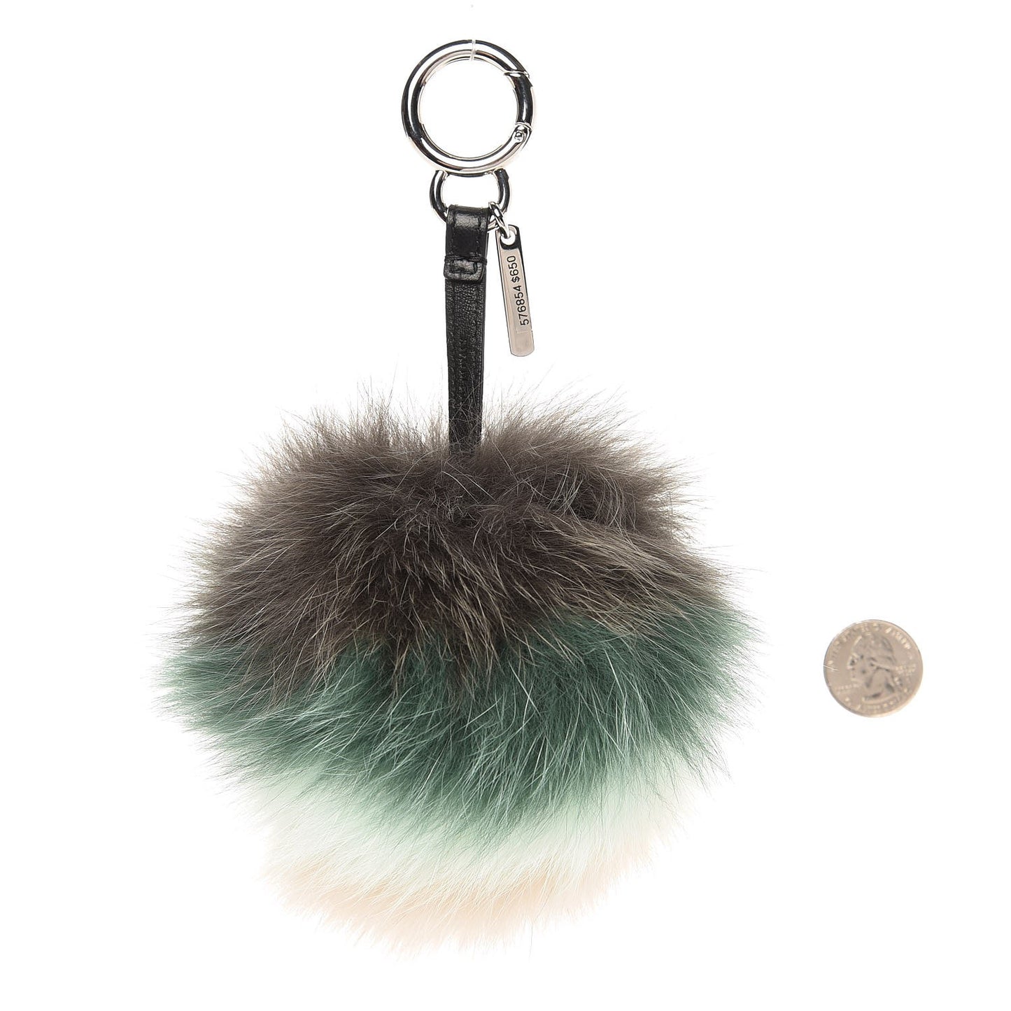 Fox Fur Pom Pom Bag Charm Multicolor