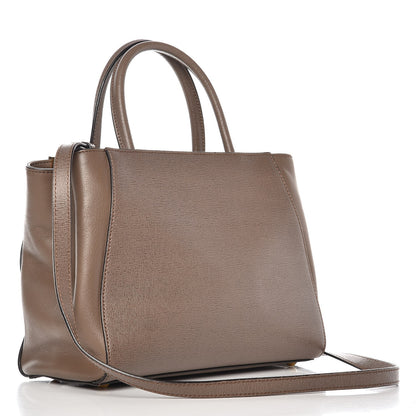 Fendi Vitello Elite Flamingo Petite 2Jours Tote Seppia 3 of 10