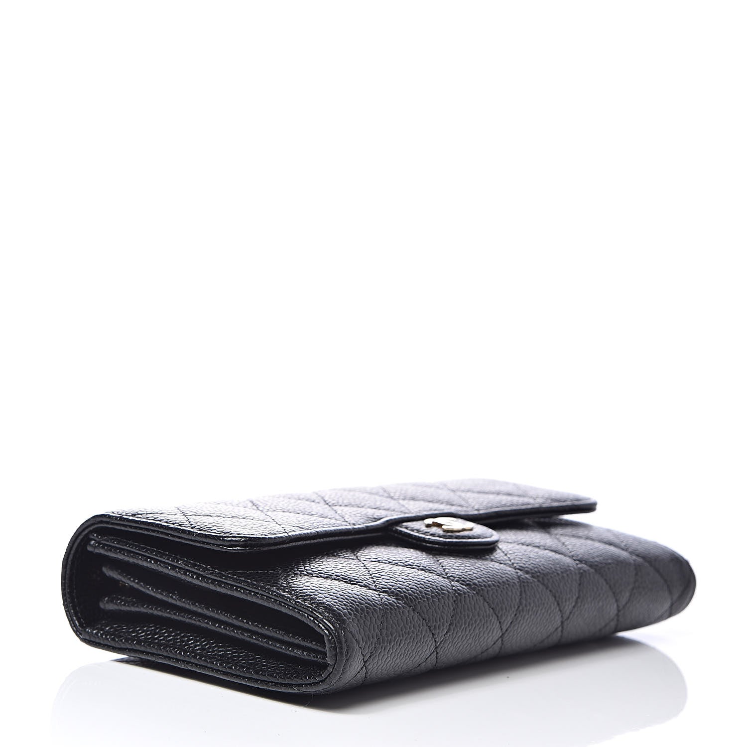 Chanel Caviar Quilted Large Flap Gusset Wallet Black 4 of 8
