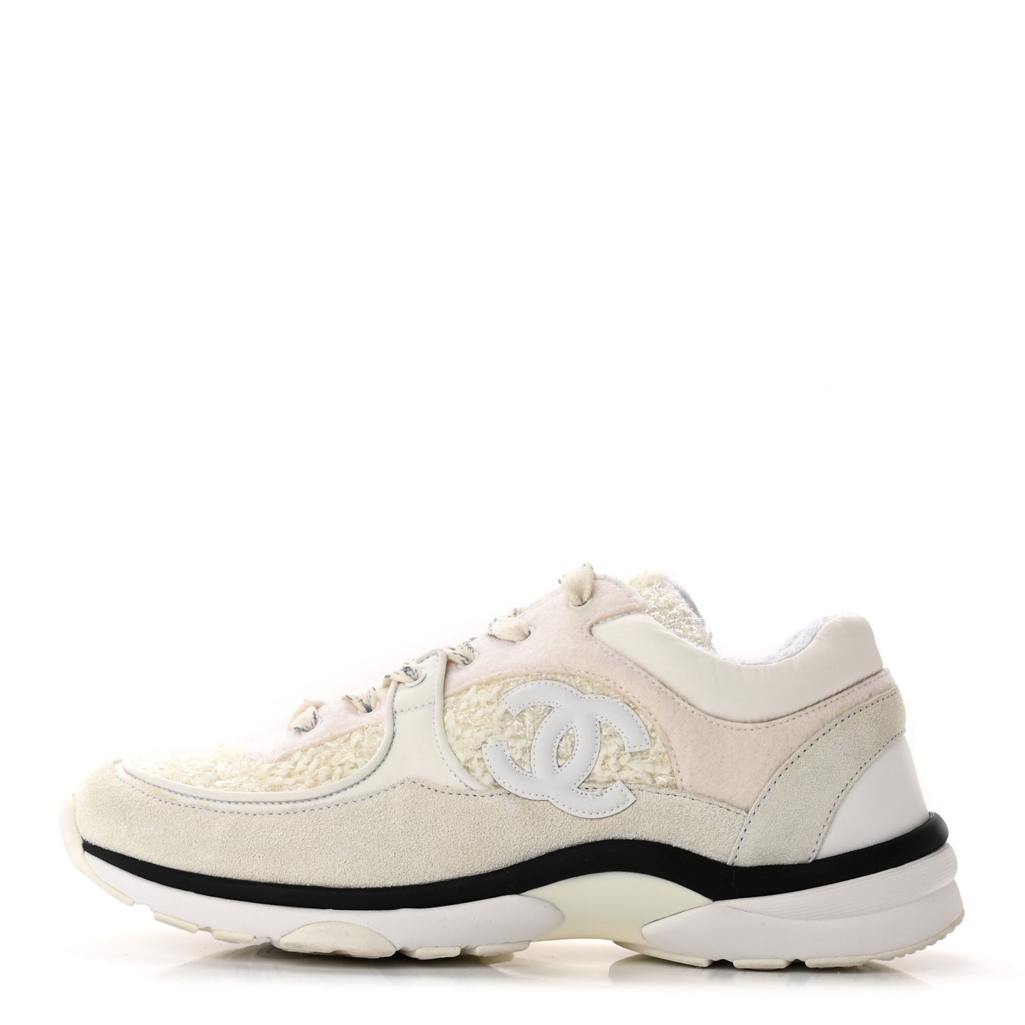 Velour Tweed CC Sneakers 40 White