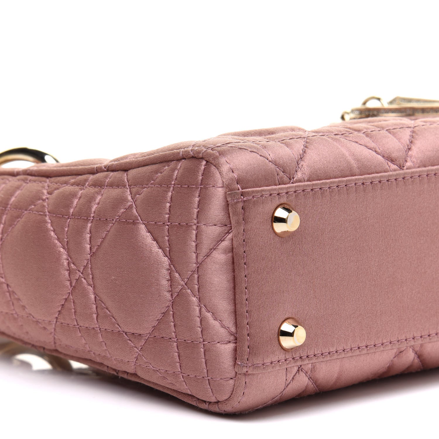 Christian Dior Satin Swarovski Crystal Cannage Mini Lady Dior Pink 5 of 13