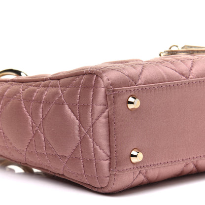 Christian Dior Satin Swarovski Crystal Cannage Mini Lady Dior Pink 5 of 13