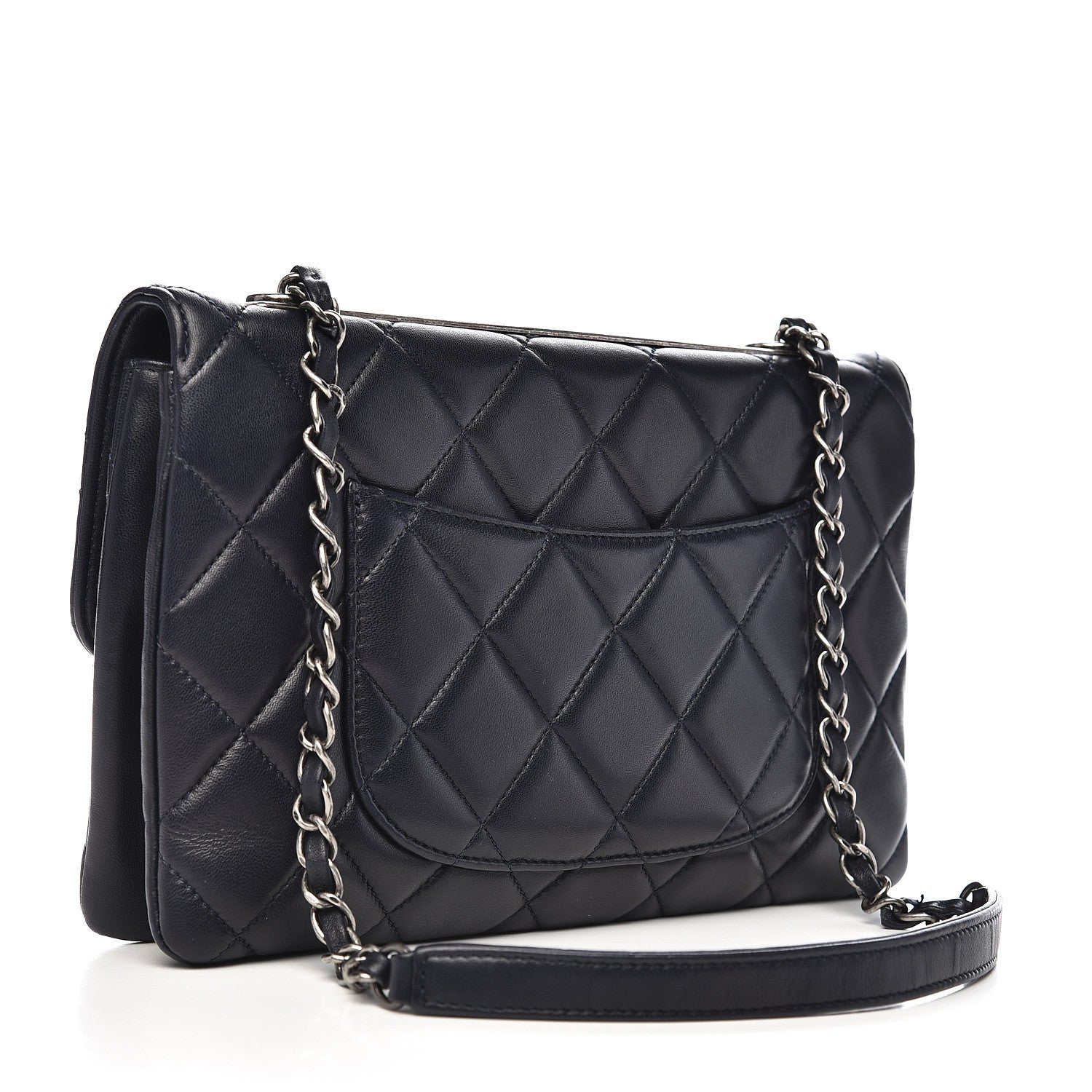 Chanel Lambskin Quilted Medium Trendy CC Flap Navy Blue 3 of 15