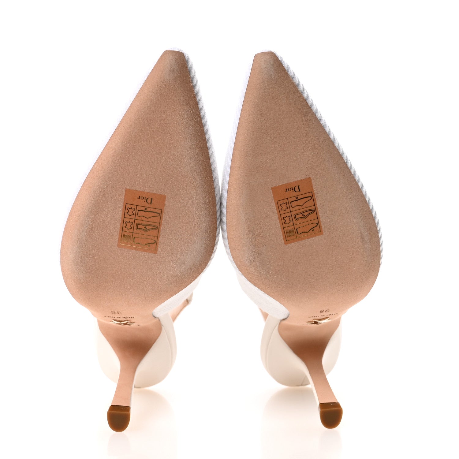 Christian Dior Technical Canvas Ribbon J Adior Slingback 100mm Pumps 36 White 6 of 10