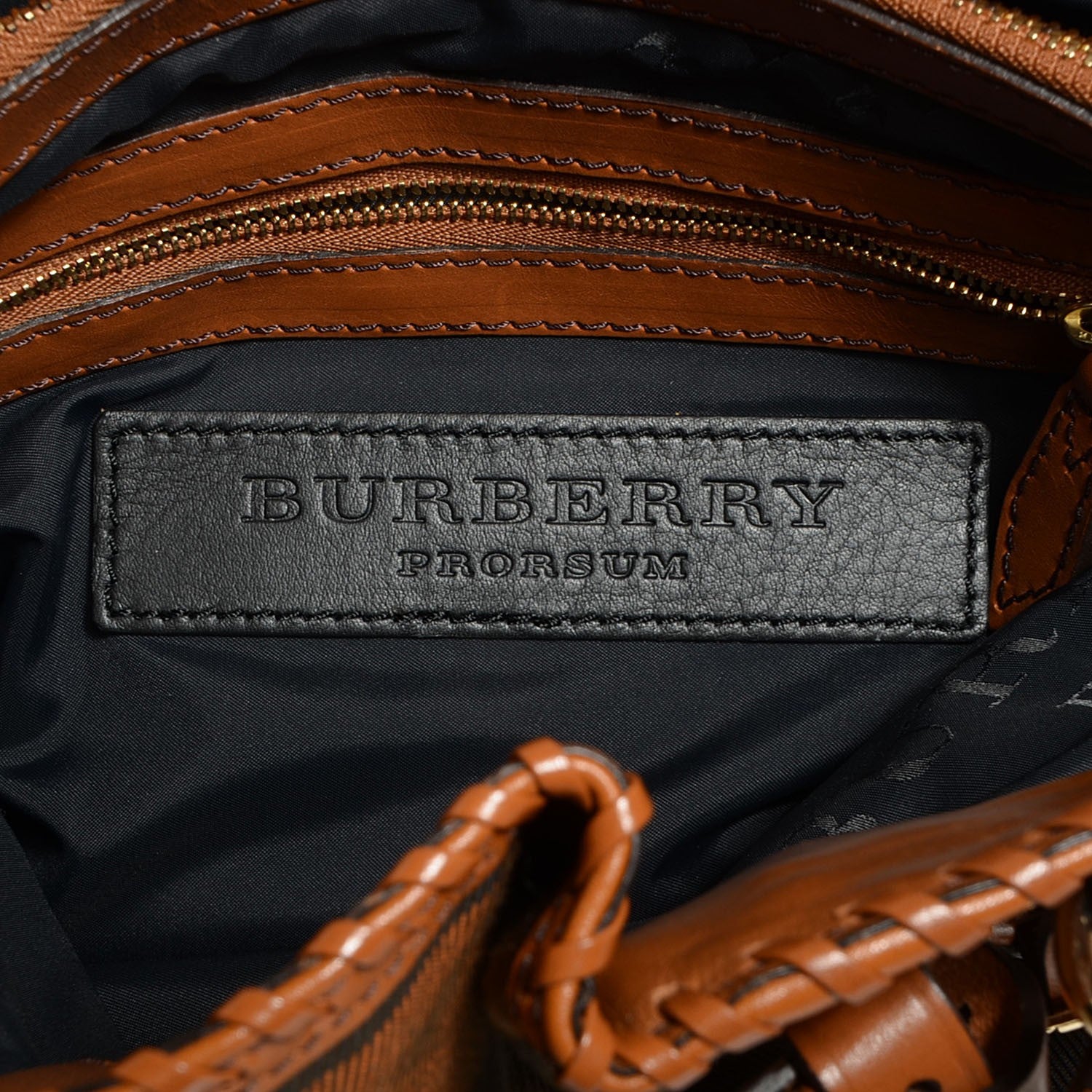 Burberry House Check Whipstitch Medium Tote Ochre 5 of 12