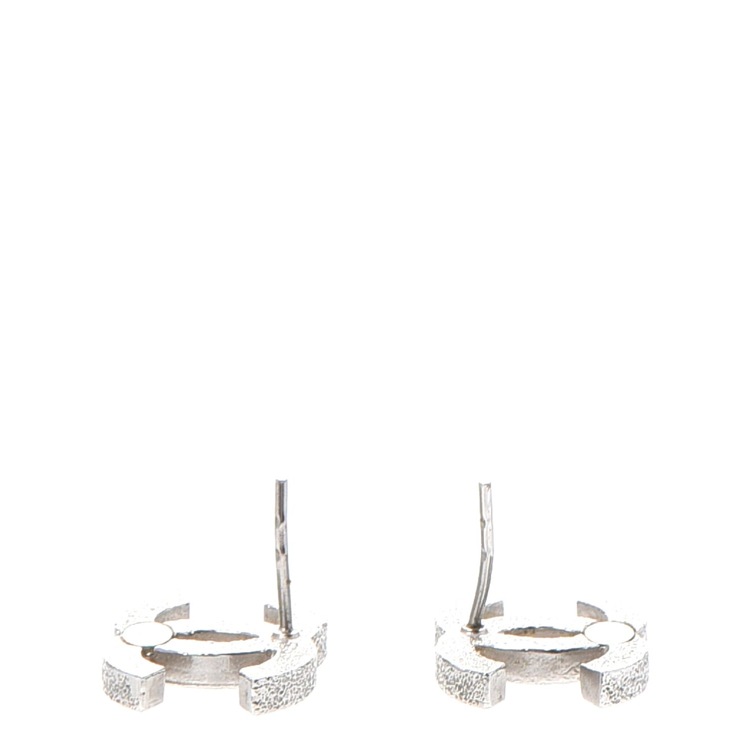Glitter Resin CC Earrings Silver Black