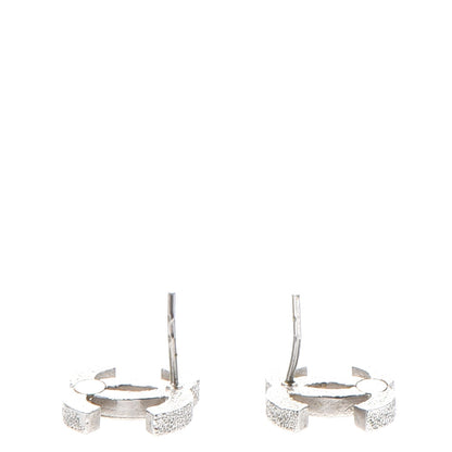 Chanel Glitter Resin CC Earrings Silver Black 4 of 5