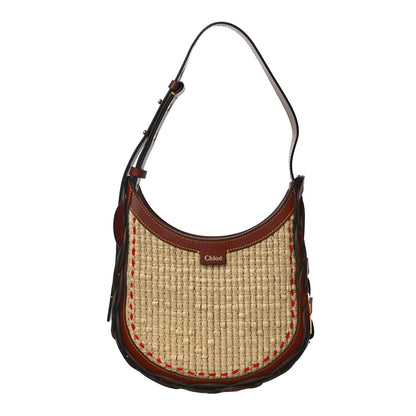 Chloe Calfskin Raffia Embroidered Small Darryl Crossbody Brown 1 of 10