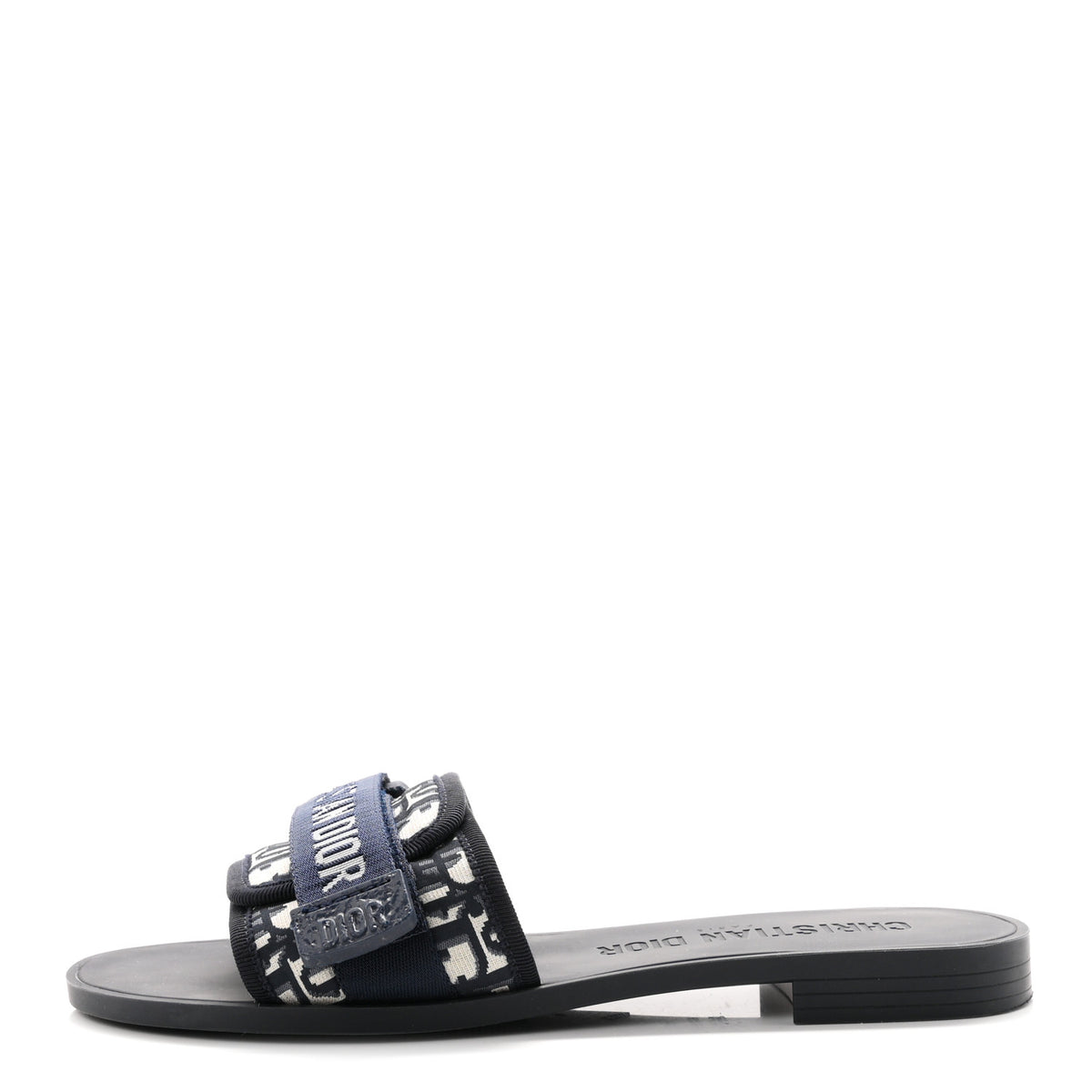 Christian Dior Nylon Oblique Dio(r)evolution Slide Sandals 39 Deep Blue 1 of 10
