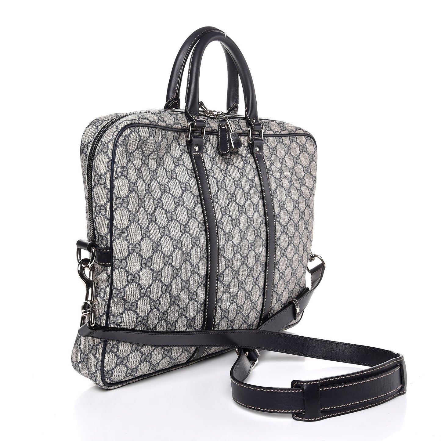 GG Plus Monogram Medium Briefcase Navy