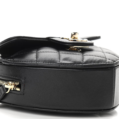 Chanel Lambskin Quilted CC In Love Heart Clutch With Chain Black 9 of 10