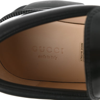 Gucci Magnum Calfskin Nappa Samoa Womens Horsebit Platform Chunky Lug Sole 40mm Loafers 39.5 Black 8 of 9
